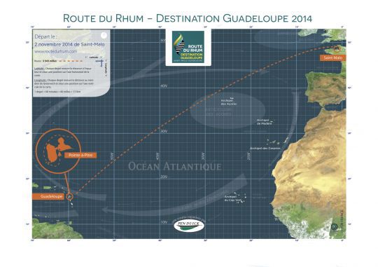 Le parcours de la Route du Rhum 2014 © Pen Duick