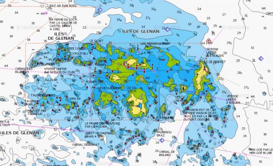Carte de l'archipel des Glénan.