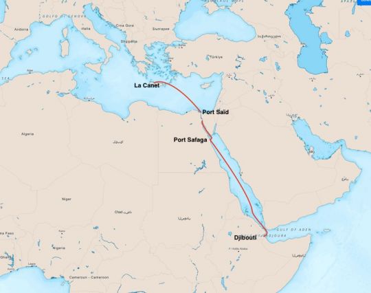 La carte avec la suite du parcours envisagé