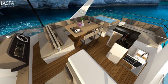 Un spacieux flybridge