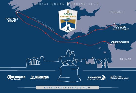 Le trajet de l'édition 2021 de la régate Fastnet, direction la France