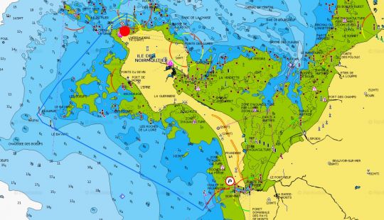L'itinéraire prévu pour ce convoyage sur Navionics