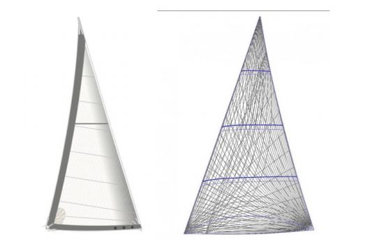 Génois coupe horizontale à gauche et à membrane à droite