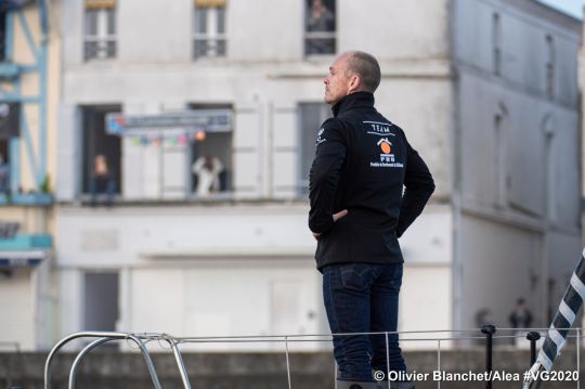 Kevin Escoffier au départ du Vendée Globe 2020