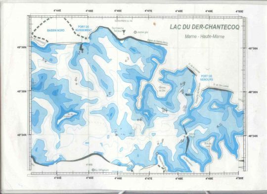 Carte de navigation du lac du Der