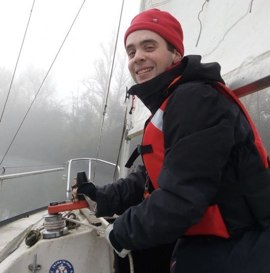 Guilhem le jour de la découverte du bateau