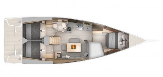 Plan de l'aménagement intérieur du Grand Soleil 40