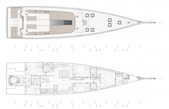 Plan de l'aménagement intérieur du VM80