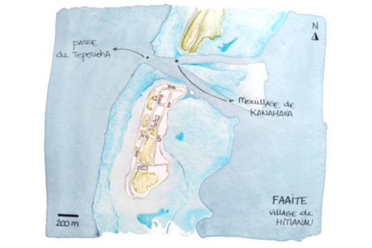 La passe de Teporioha et le mouillage de Kanahava ©Julie Leveugle