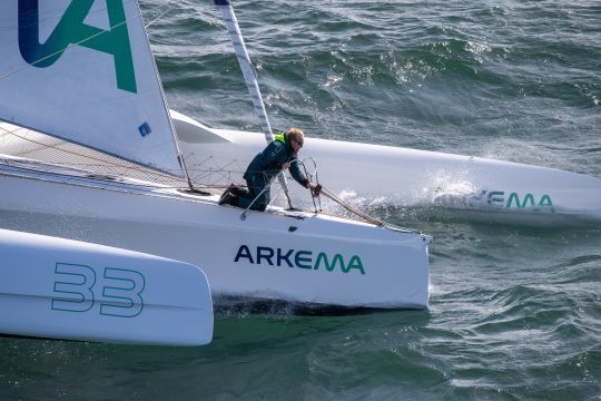 Quentin Vlamynck sur son Ocean Fifty Arkema © Vincent Olivaud / Arkema Sport 