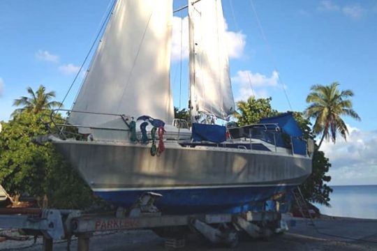 Le bateau à sa sortie de l'eau en 2019 ©Charles Geoffroy