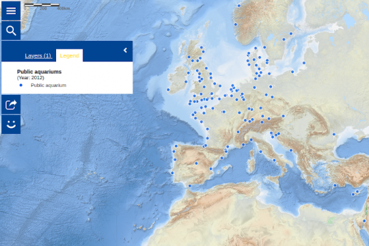 Une carte sur les aquariums publics