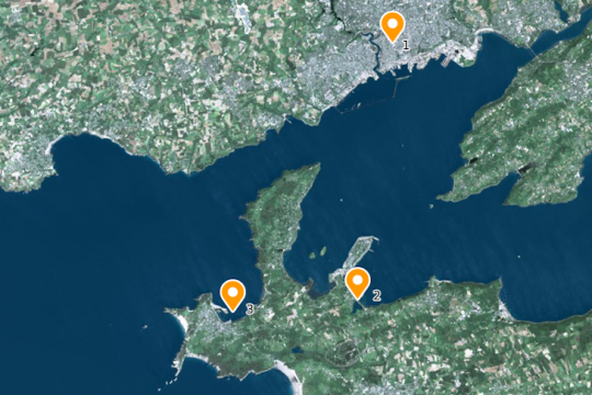 1-Brest, 2-Le Fret, 3-Camaret