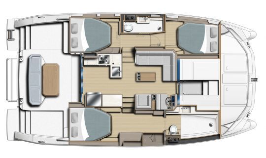 Un seul plan d'aménagement avec 3 cabines