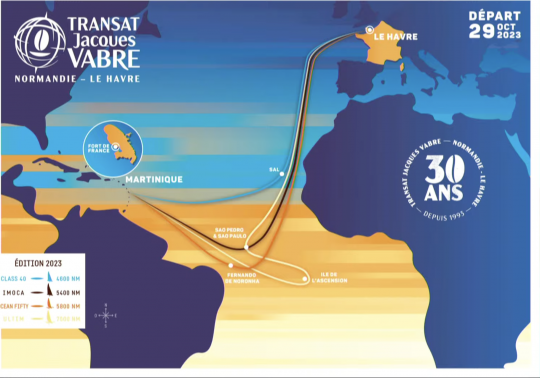 Les quatre parcours de la flotte de la Transat Jacques Vabre