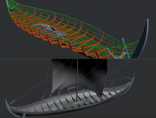 Reconstitutions du bateau de Tune © NIKU Norway