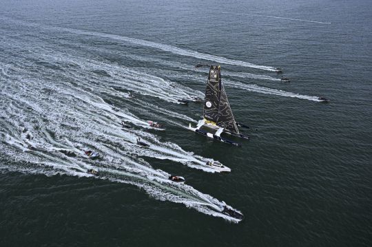 Ce mardi 27 février à 8h 37min 42s, Charles Caudrelier a franchi la ligne d'arrivée de l'Arkea Ultim Challenge © V.Curutchet / Alea / Gitana S.A.
