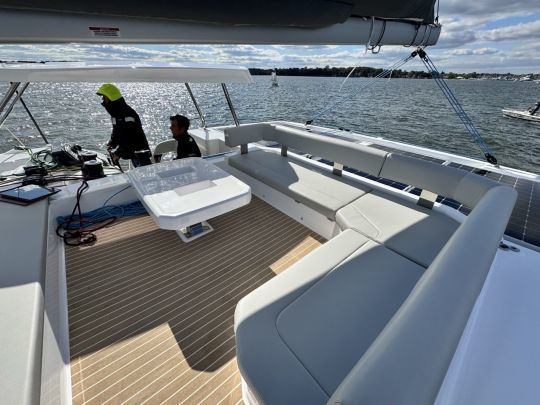 You can go directly from the helm to the flybridge
